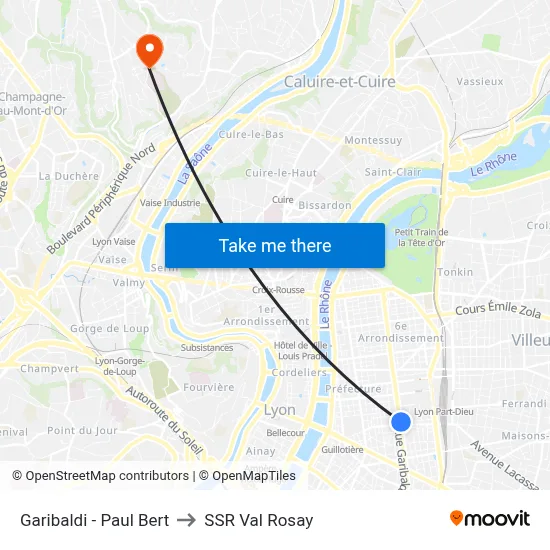 Garibaldi - Paul Bert to SSR Val Rosay map