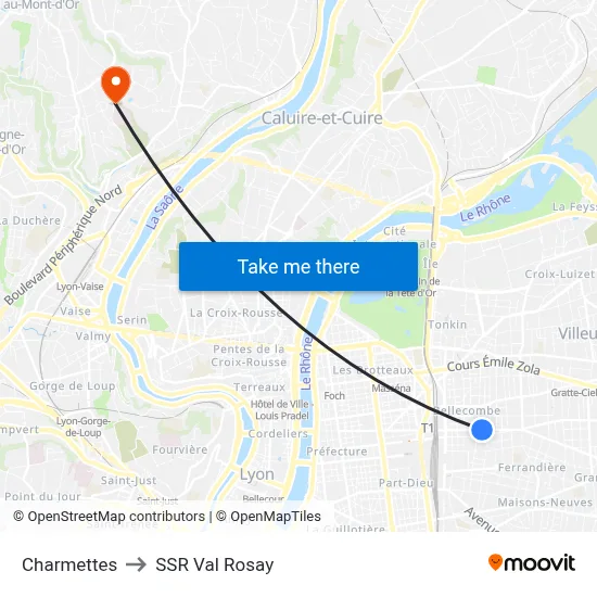 Charmettes to SSR Val Rosay map