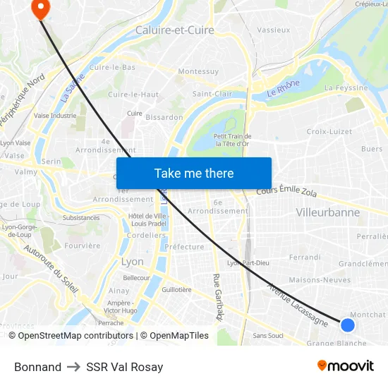 Bonnand to SSR Val Rosay map