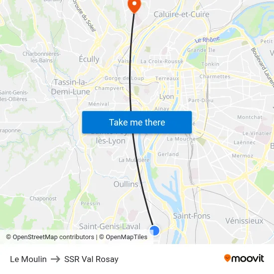 Le Moulin to SSR Val Rosay map