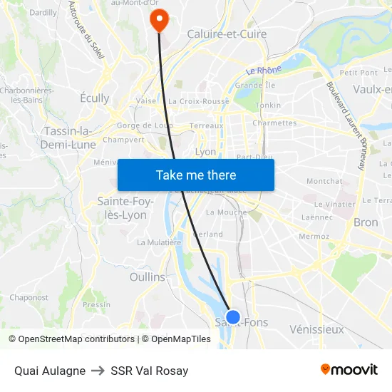 Quai Aulagne to SSR Val Rosay map