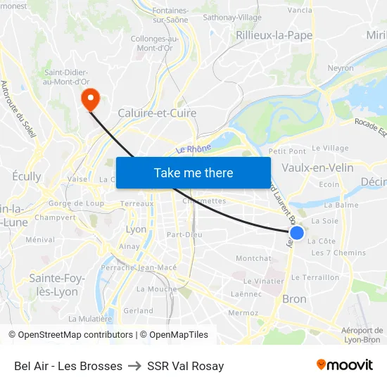 Bel Air - Les Brosses to SSR Val Rosay map