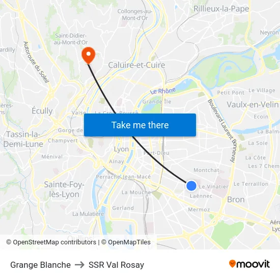 Grange Blanche to SSR Val Rosay map