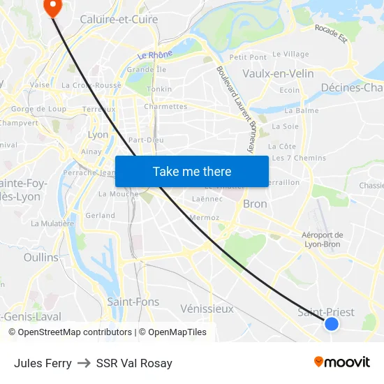 Jules Ferry to SSR Val Rosay map