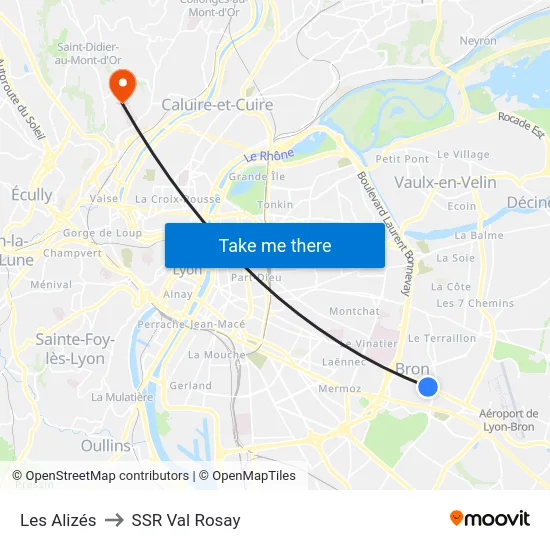Les Alizés to SSR Val Rosay map