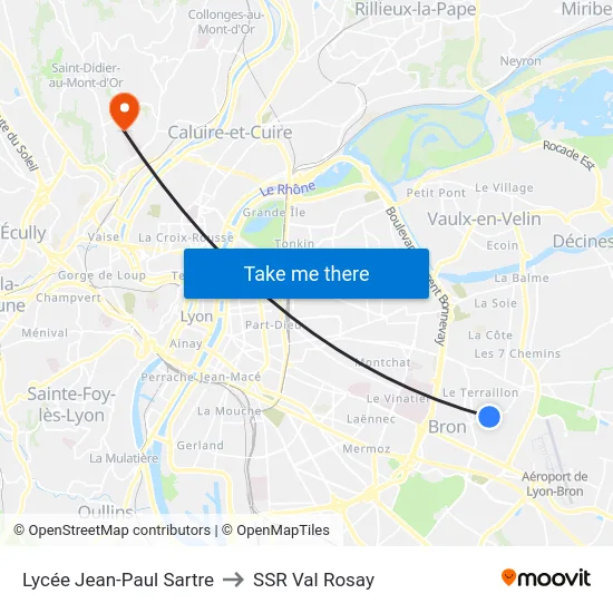 Lycée Jean-Paul Sartre to SSR Val Rosay map