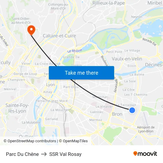 Parc Du Chêne to SSR Val Rosay map