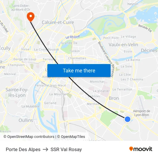 Porte Des Alpes to SSR Val Rosay map
