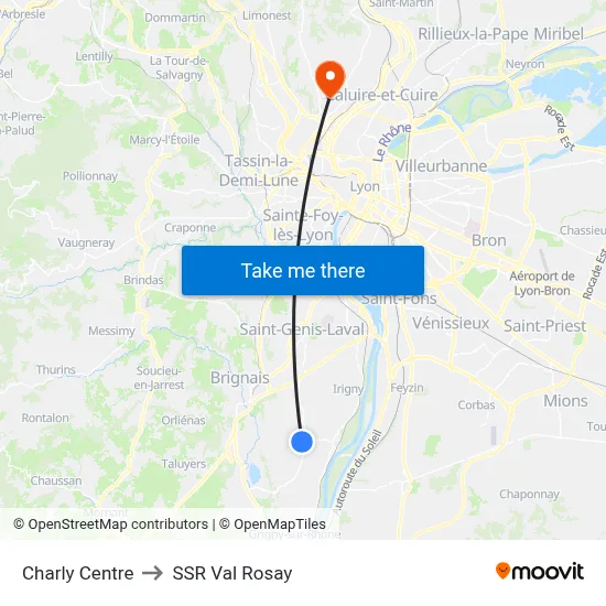 Charly Centre to SSR Val Rosay map