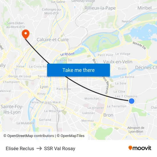 Elisée Reclus to SSR Val Rosay map