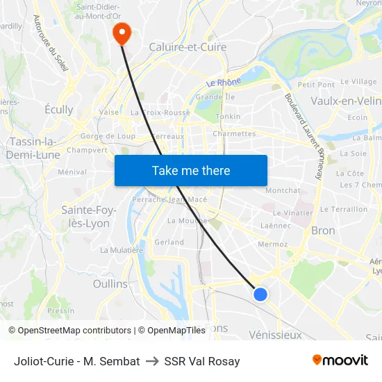 Joliot-Curie - M. Sembat to SSR Val Rosay map