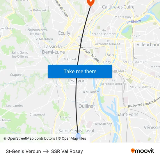 St-Genis Verdun to SSR Val Rosay map