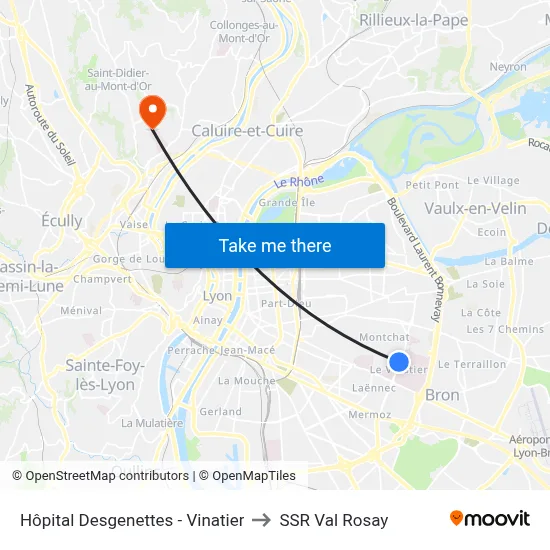 Hôpital Desgenettes - Vinatier to SSR Val Rosay map