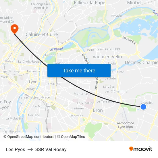 Les Pyes to SSR Val Rosay map