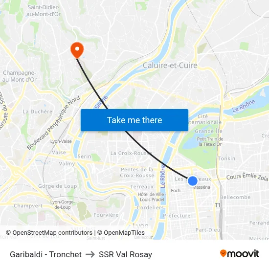Garibaldi - Tronchet to SSR Val Rosay map