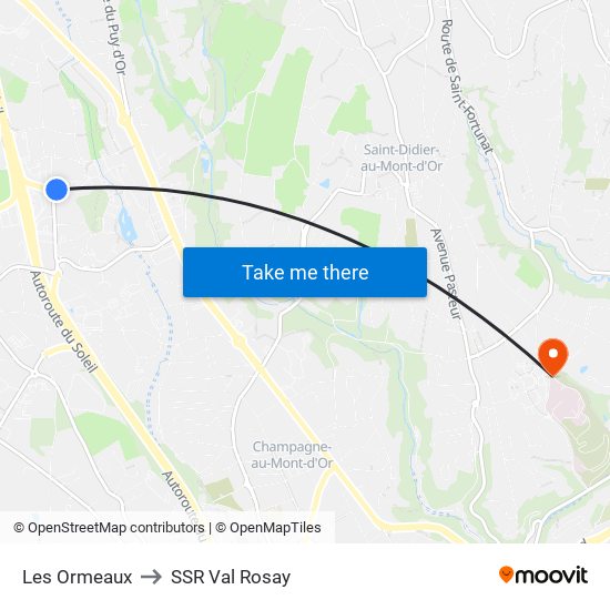 Les Ormeaux to SSR Val Rosay map
