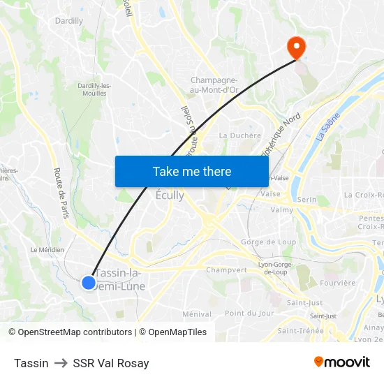 Tassin to SSR Val Rosay map