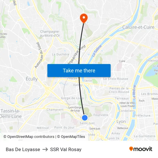 Bas De Loyasse to SSR Val Rosay map