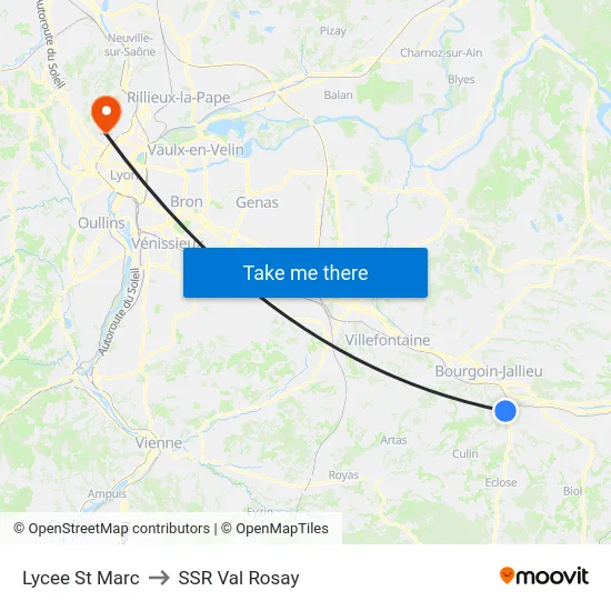 Lycee St Marc to SSR Val Rosay map