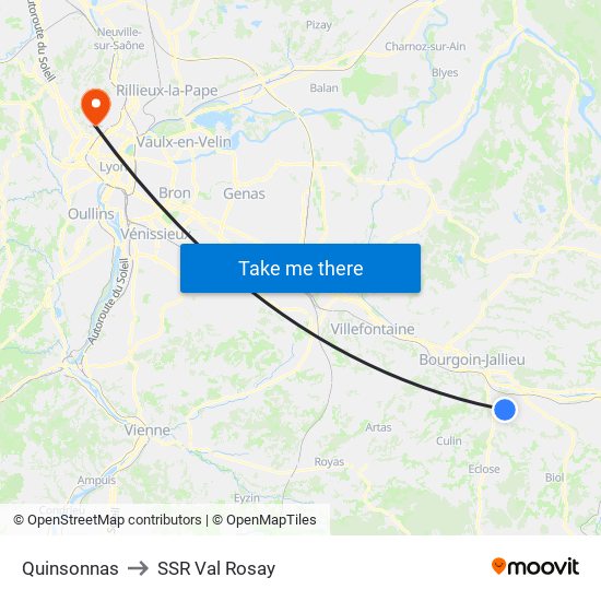 Quinsonnas to SSR Val Rosay map