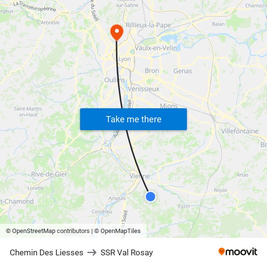 Chemin Des Liesses to SSR Val Rosay map