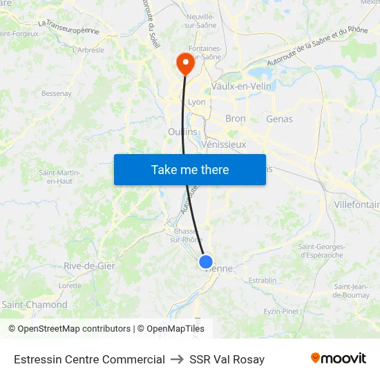 Estressin Centre Commercial to SSR Val Rosay map