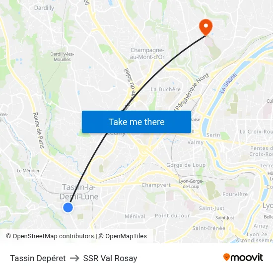 Tassin Depéret to SSR Val Rosay map