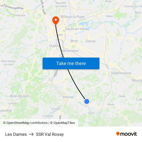 Les Dames to SSR Val Rosay map
