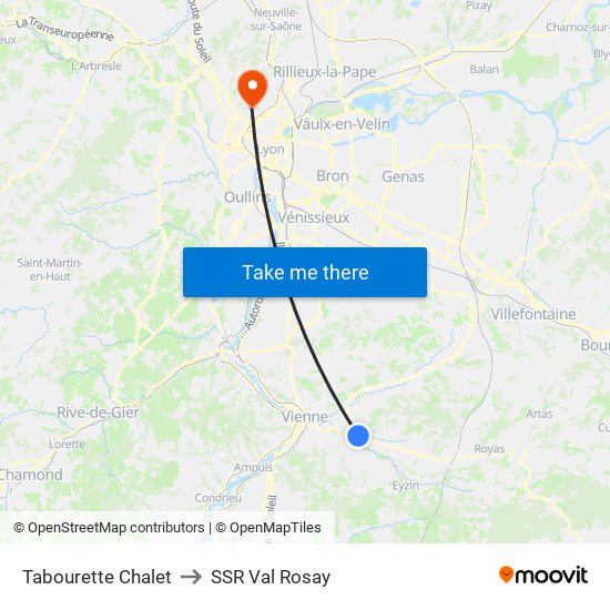 Tabourette Chalet to SSR Val Rosay map