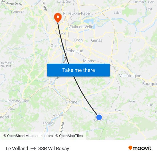 Le Volland to SSR Val Rosay map