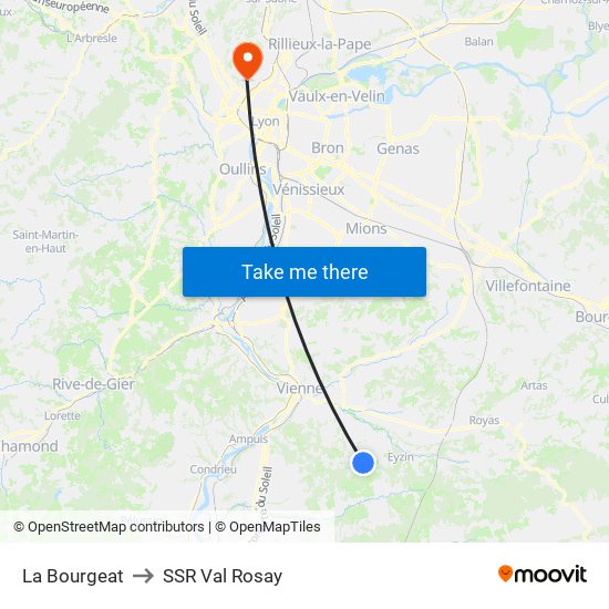 La Bourgeat to SSR Val Rosay map