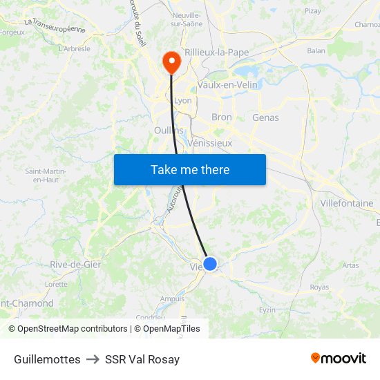 Guillemottes to SSR Val Rosay map