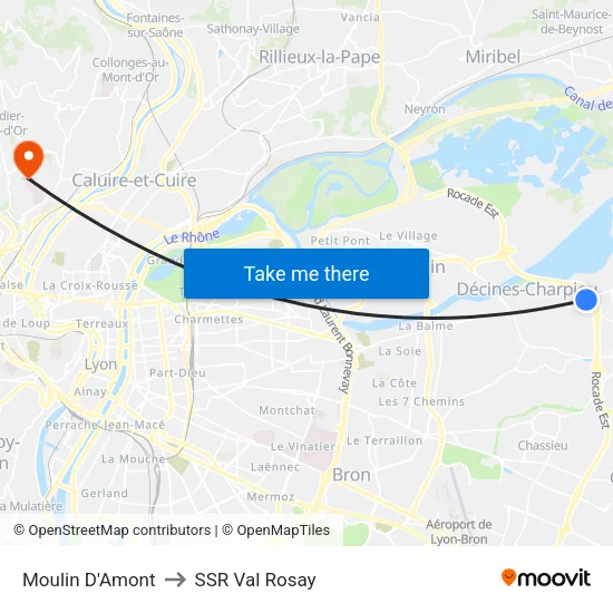Moulin D'Amont to SSR Val Rosay map