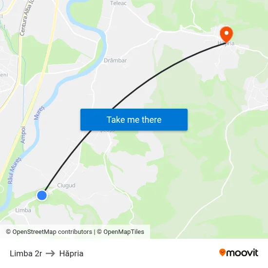 Limba 2r to Hăpria map