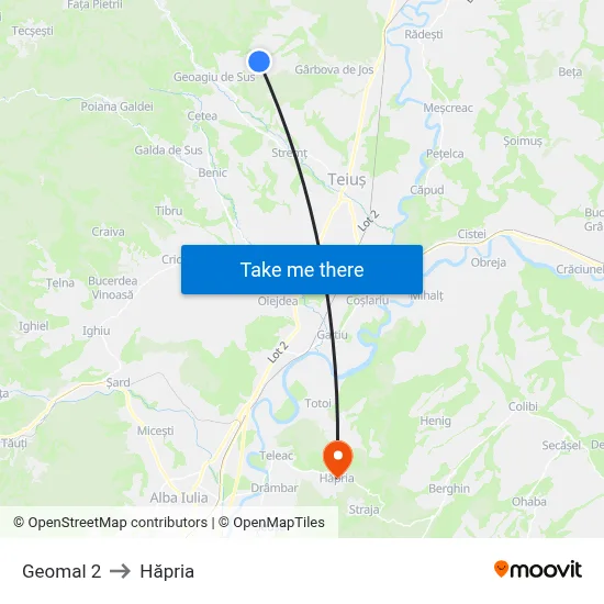 Geomal 2 to Hăpria map