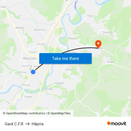 Gară C.F.R to Hăpria map