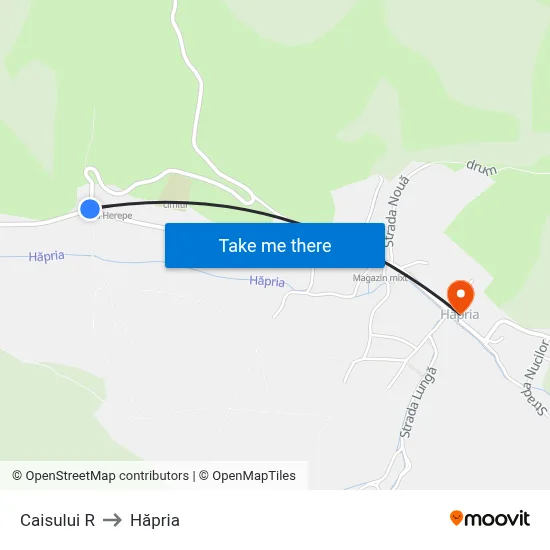 Caisului R to Hăpria map
