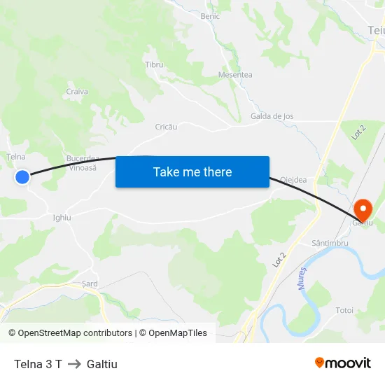Telna 3 T to Galtiu map