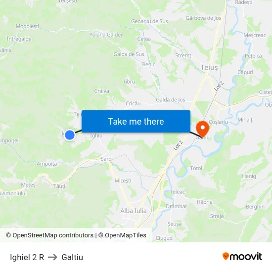 Ighiel 2 R to Galtiu map