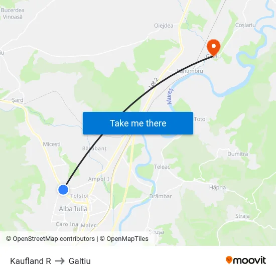 Kaufland R to Galtiu map