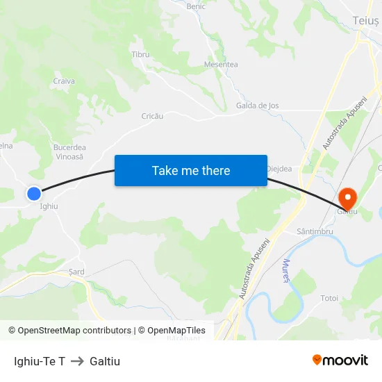 Ighiu-Te T to Galtiu map