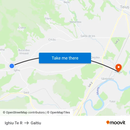 Ighiu-Te R to Galtiu map