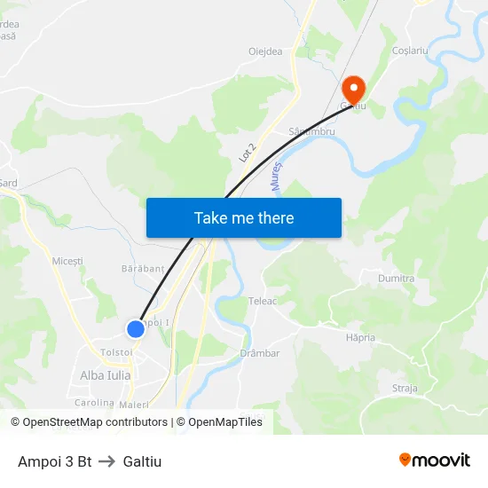 Ampoi 3 Bt to Galtiu map