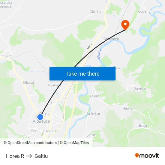 Horea R to Galtiu map