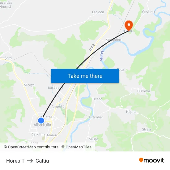 Horea T to Galtiu map