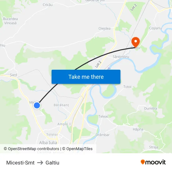 Micesti-Smt to Galtiu map