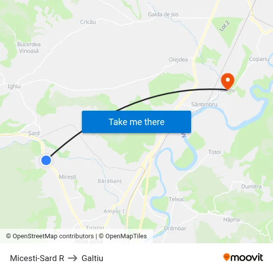 Micesti-Sard R to Galtiu map