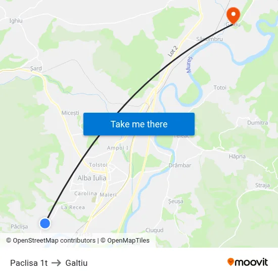 Paclisa 1t to Galtiu map