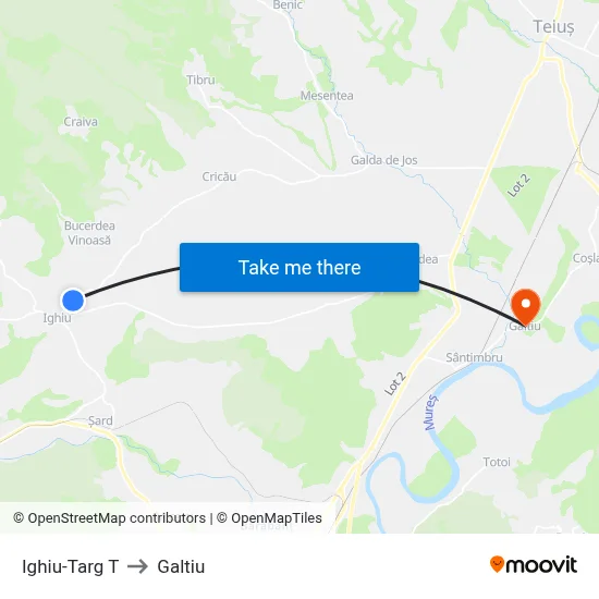 Ighiu-Targ T to Galtiu map