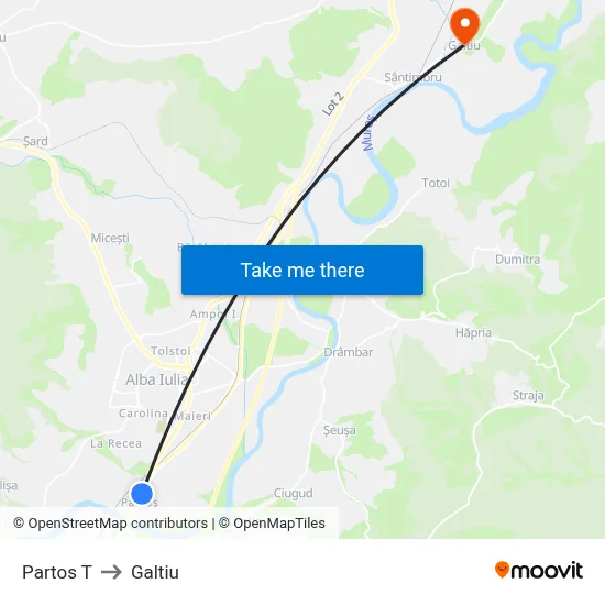 Partos T to Galtiu map